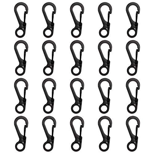 Mini Skater 20Pcs Spring Backpack Clasps for Camping (Black)