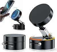 Suporte Magnético Portátil Dobrável para Celular Sucção a Vácuo Ajustável Suporte magnético de Dupla Face para carro/espelho/academia-IT (Preto)