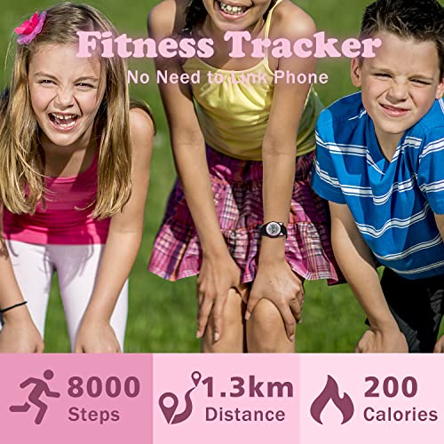 Image of Kids Watches for Girls Boys Digital Sport Watch with Step Counter Pedometer Vibration Alarm Clock, No App Waterproof Fitness Tracker Kids Watch Boys Girls Teens Students Ages 5-16
