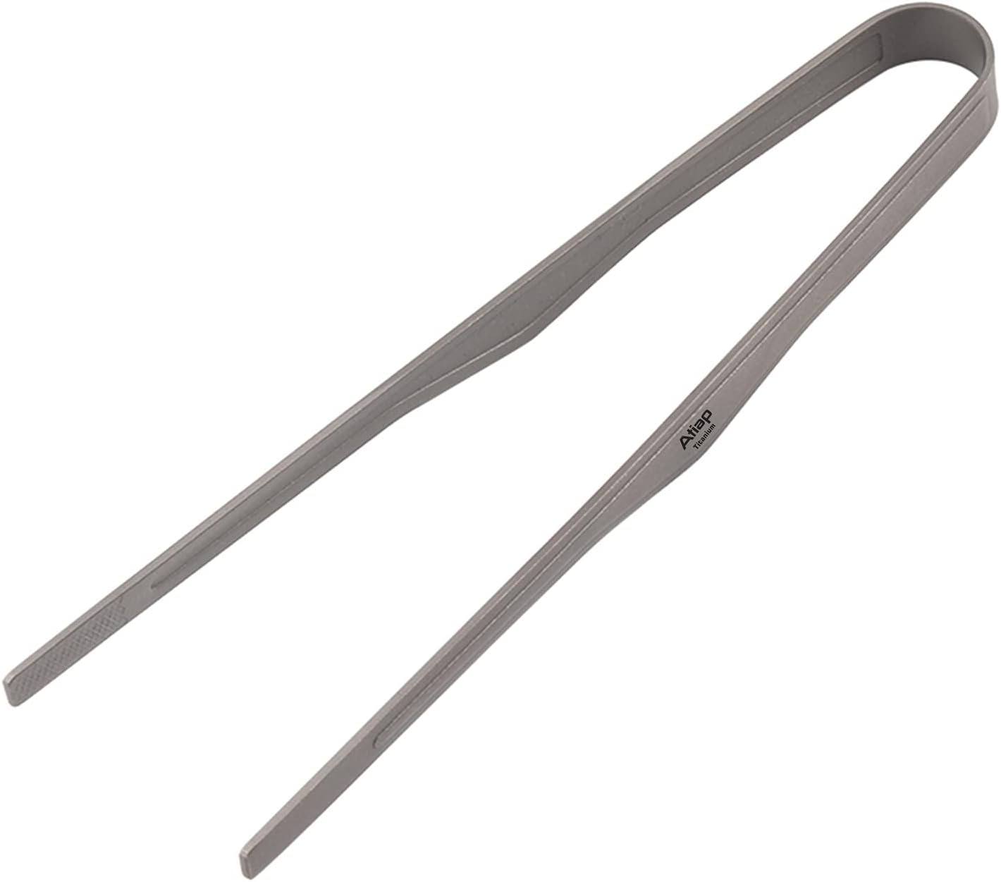 ATiAP Titanium BBQ Tongs Grill Tongs Tweezer Clip Multi Function for Kitchen Salad Steak Barbecue Buffet (Grey, 6.5)