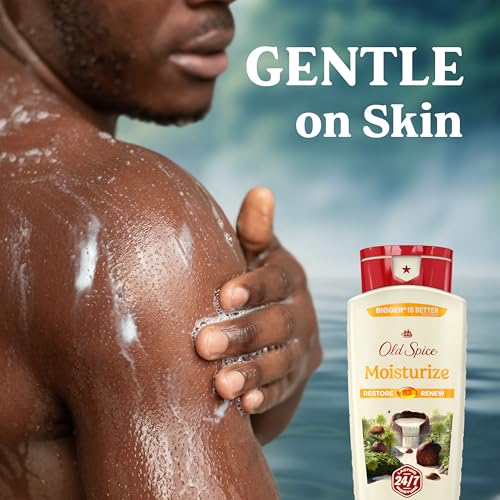 Image of Old Spice Cleansing Body Wash for Men, 24 /7 Shower Fresh with Lasting Scent, Restore & Renew, Gentle on Skin, Vitamin B3, Moisturize with Shea Butter Scent, 18 oz (Pack of 4)