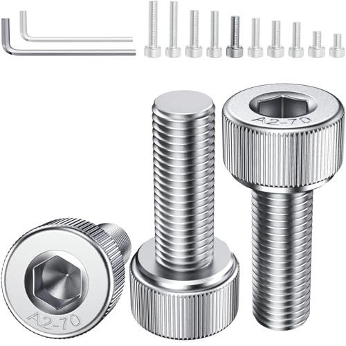 YOOPIN 30 Stück M6 x 20mm Innensechskant Schrauben, DIN912 M6 Inbusschrauben Edelstahl A2 V2A, Zylinderschrauben mit Sechskantschlüsseln, Zylinderkopfschrauben für Möbel und Heimwerkerarbeiten