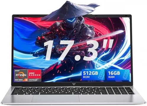 2026 Gaming Laptop,17.3Inch AMD Ryzen 3 4300U (4C/4T, Beat Intel ...