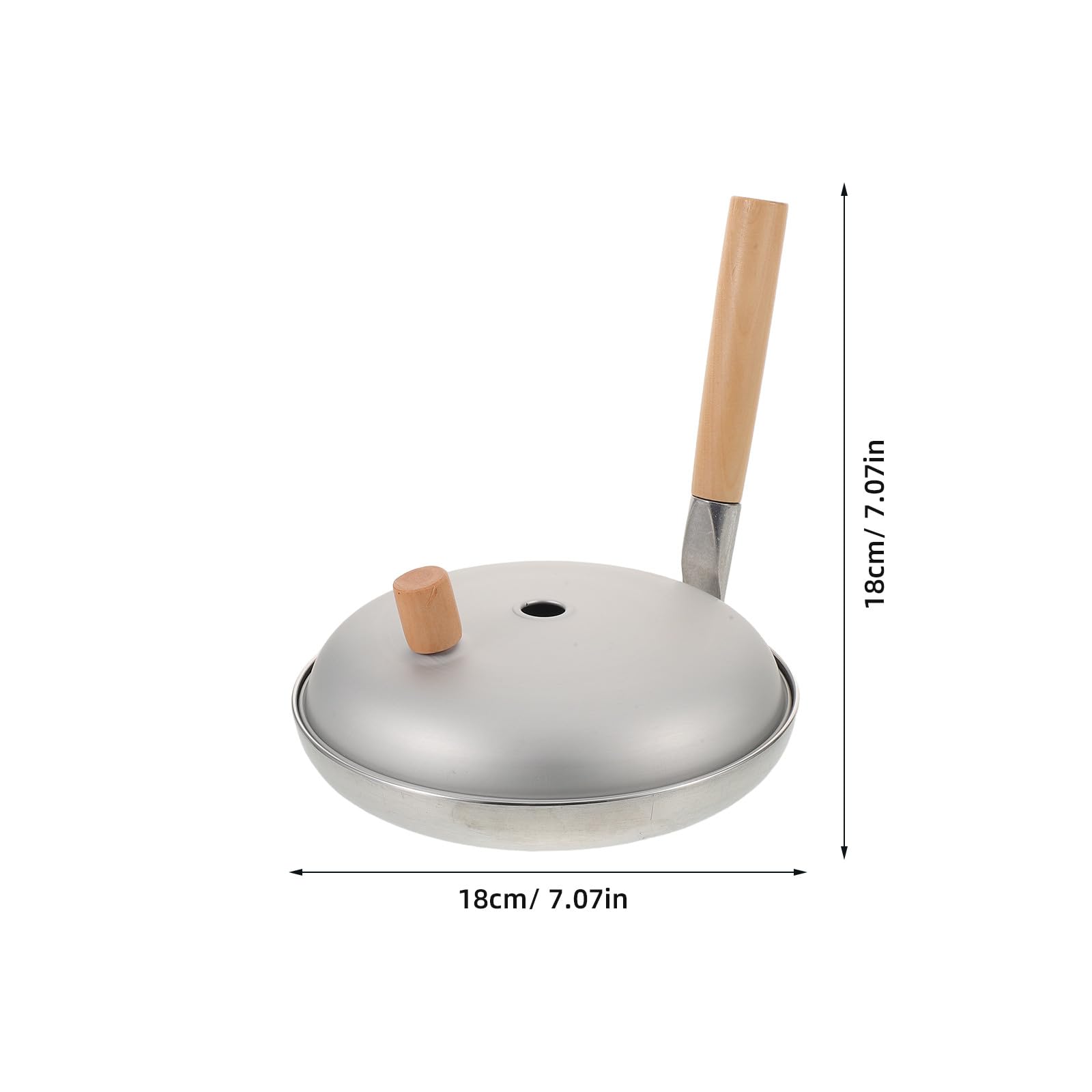 INOOMP Sartén japonesa para Oyakodon: Sartén antiadherente de aluminio con mango de madera - Cacerola pequeña para freír huevos con tapa - Mini para Tamagoyaki, ideal para cocinar en familia