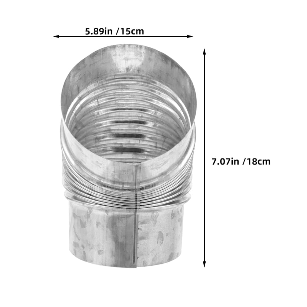 OSALADI Tubo Adattatore Gomito per Condotto Fumario Prolunga per Stufa a Legna Realizzato in Materiale Zincato Design Connettore per Condotti Interni