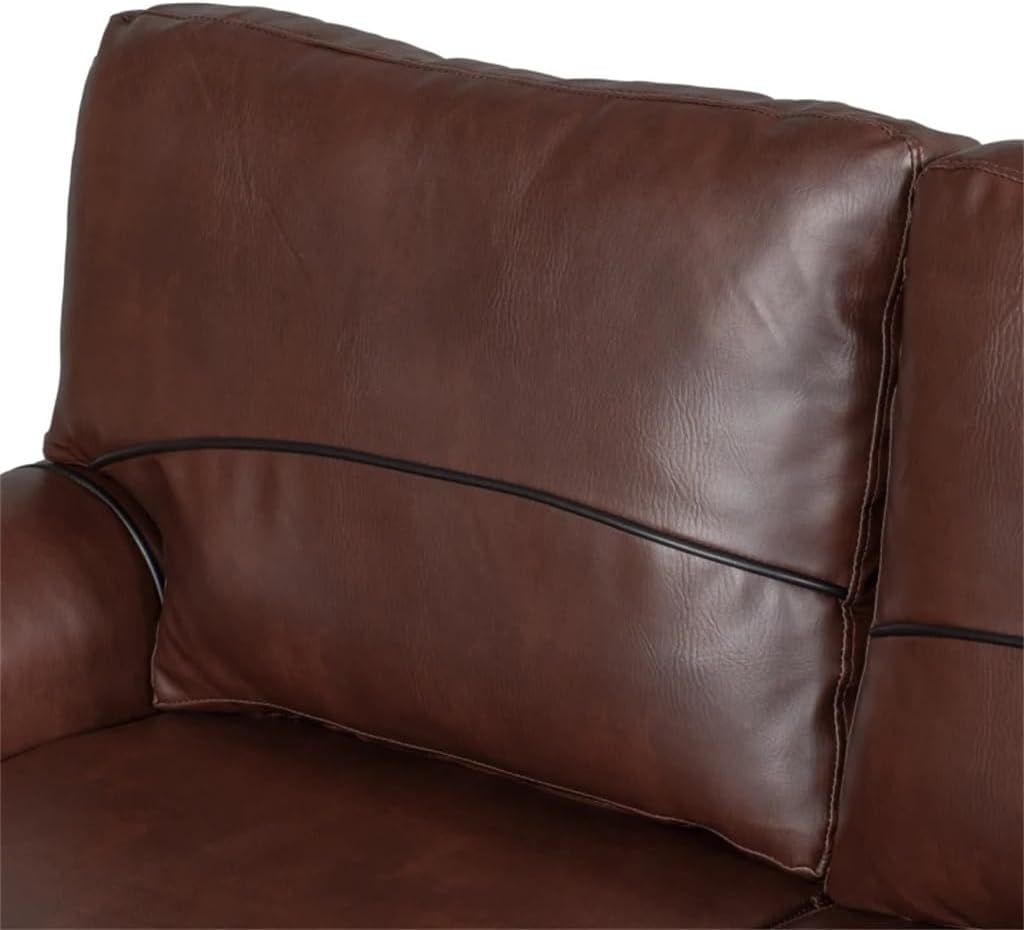 Retro Sofa PU Leather Upholstered Couch Furniture for Home Or Office Triple Seater(Sofa)(D)