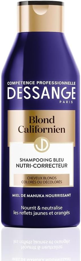 Dessange - Shampooing Bleu Nutri-Correcteur - Pour Cheveux Blonds Colorés ou Décolorés...