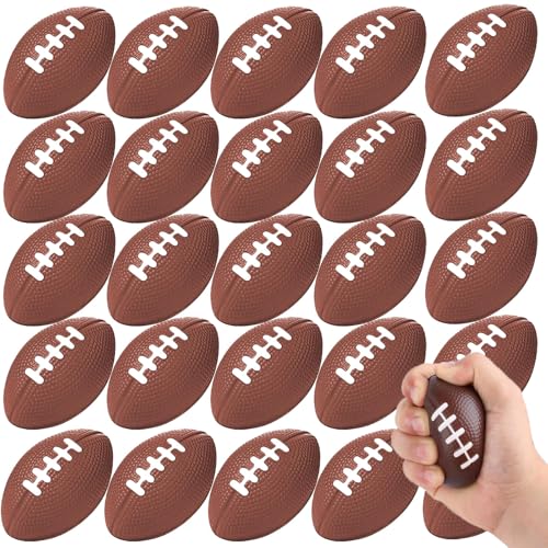 100 Stück MiniRugby Brun, 5CM RugbyGeburtstag, RugbyMitgebsel, WeicheRugby Klein, Antistressball, Mini Schaumstoffbälle Kinder, Für Kinder Und Erwachsene Rugby Party (Rugby brun-5.5CM, 100)