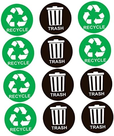 Alipis 2 Garbage Classification Sign Round Trash Can Round Labels Container Labels Sticker Labels Recycle Sign Sticker Trash Can Sticker PVC Trash Can Decal Garbage Can Sticker Stickers