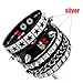Tosmifairy 3 Pieces Punk Rock Leather Bracelets for Women Pop 80s 90s Emo Jewelry Accessories Retro Spiked Adjustable Wrap Wrist Cuffs (Stars and Skull Style)