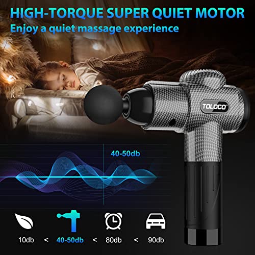 TOLOCO Deep Tissue Massage Gun for Athletes with 10 Heads - Electric Percussion Massager, FSA & HSA Eligible