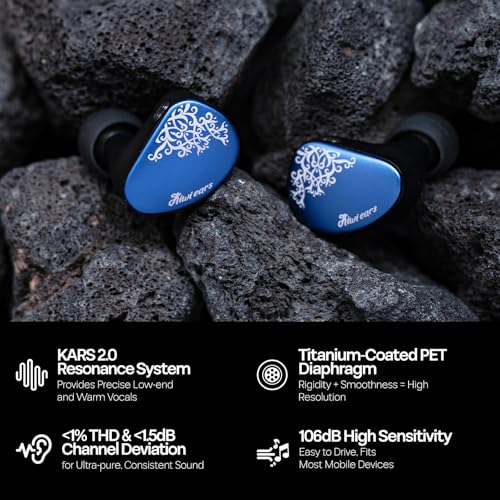 Image of Linsoul Kiwi Ears Cadenza II 10mm Titanium Driver in Ear Monitor, HiFi Wired IEM Earphones with KARS 2.0, Precise Tonal Balance, CNC Aluminum Faceplate for Musicians Audiophiles Gaming (Blue)