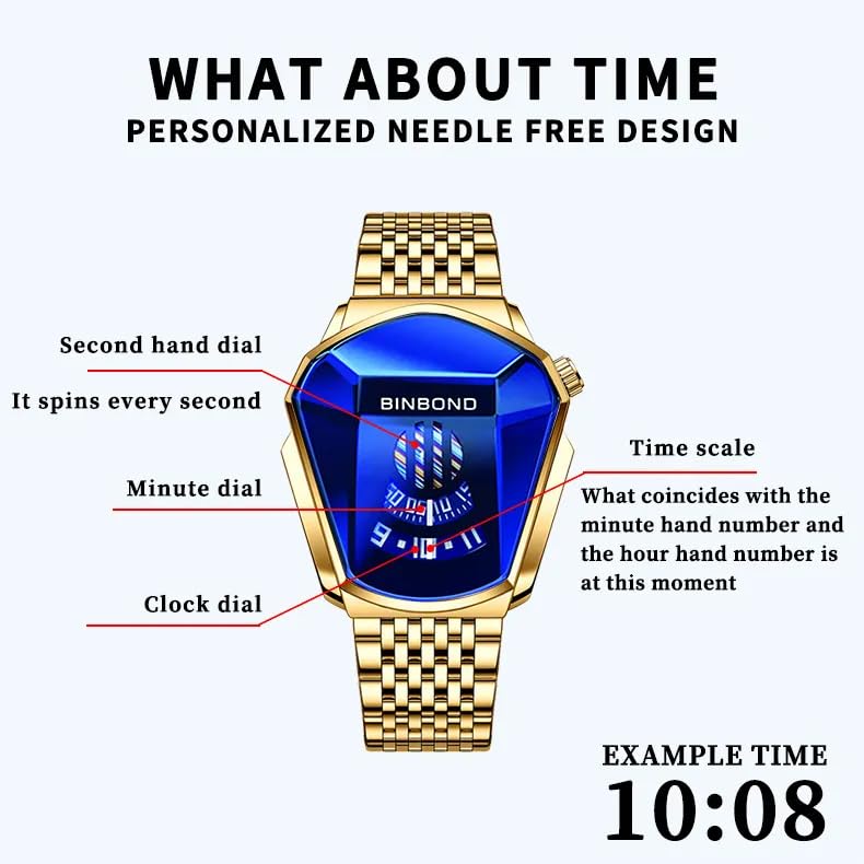 Image of Luminex Commerce Watch for Man Luxury Men's Diamond Style Quartz Watch Smart Watch for Men Wrist Watch Gold /Black Gift for Boyfriend /Husband