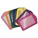 Jiff choice， 7pcs Vertical Style Assorted Color Faux Leather Business Id Credit Card Badge Holder Clear Pouch Case with Long Neck Strap Band Lanyard (31 Inch Full Round Length)