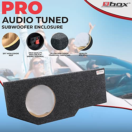Bbox Single 10 Inch Subwoofer Sealed Enclosure - Fits 2002 - 2018 Dodge Ram Quad Cab - Carpeted Car Subwoofer Boxes & Enclosures - Subwoofer Box Improves Audio Quality, Sound And Bass - Charcoal #TOP4
