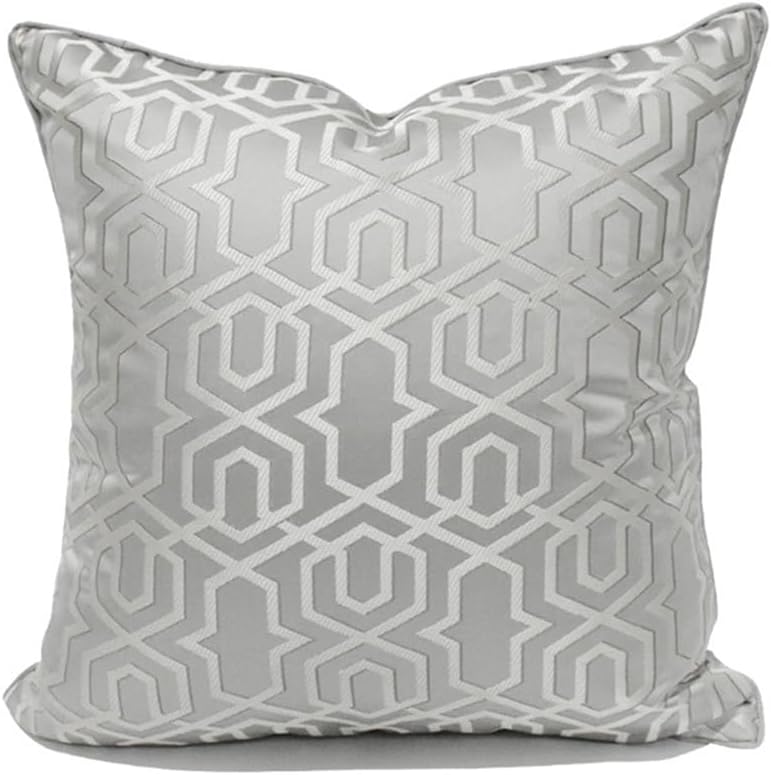 HBJWOV Chinese Silver Gray Sofa Pillow Hotel Model Living Room Headboard Cushion Cover Case