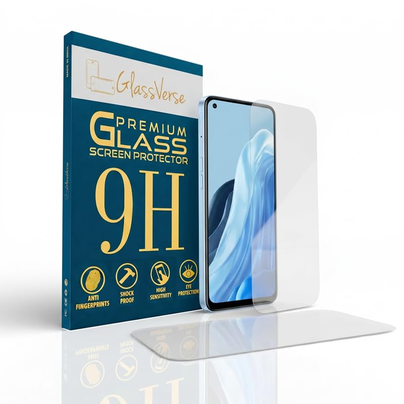 Image of GlassVerse 9H Tempered Glass For Oppo Reno 7 5G (Pack Of 2) with Free Installation Kit Full screen Coverage Free Replacement If Received Damaged - 6.43 inch