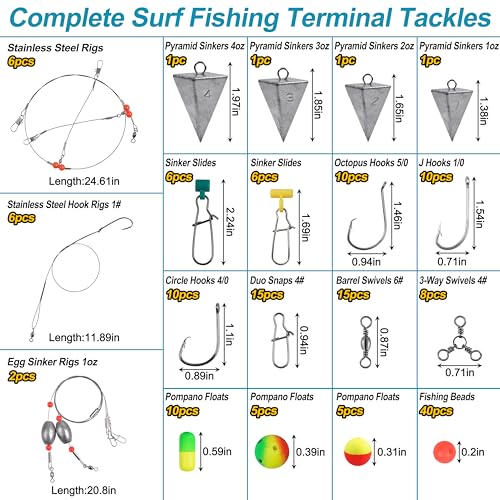 Kit de Señuelos para Pesca en Surf JOGFFDE 161 Piezas con Accesorios para Pesca en Agua Salada miniatura 2