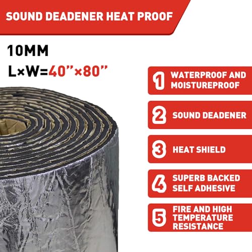 Modigt SW100200GYM 10Mm 21.53 Sqft 40Inch × 80Inch Sound Deadener For Cars Sound Deadening Mat Heat Shield Pad Noise & Heat Insulation thumb #1