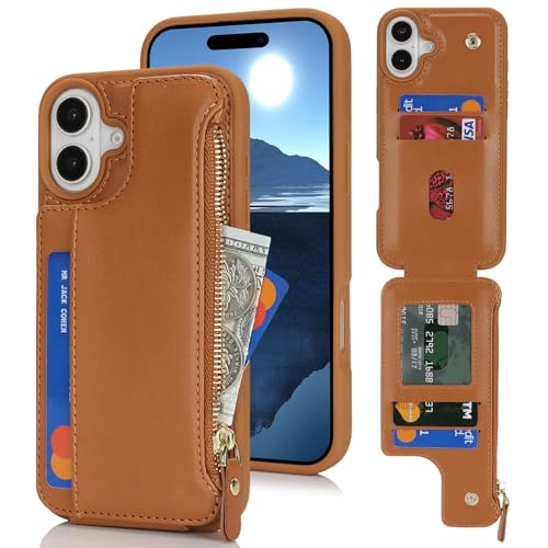 Porte-cartes de crédit pour homme et femme avec étui pour iPhone 16 SailorTech kaki de voyage