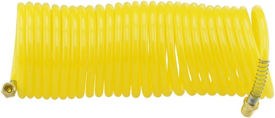Domeiki Recoil Air Hose 1/4" Pneumatic 25ft Spring Retractable Re Coil Compressor PSI