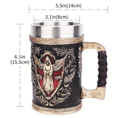 Taza Skull Beer de acero inoxidable y 500 ml para cócteles color negro 3
