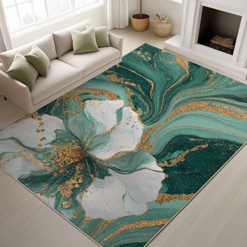 Genérico 80 x 150 cm Alfombra Vintage Retro Elegante Estampado Efecto Mármol Lujo Tapiss Fluid Art Mármol Líquido y Alfombra Magnética Antideslizante Integrada para Salón Dormitorio Oficina