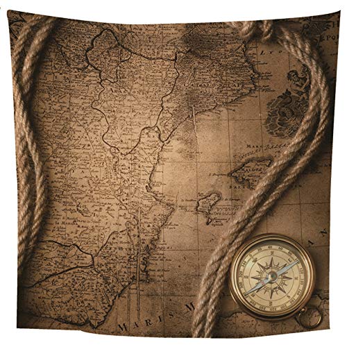 Tapiz de pared KnSam con acabado textil premium de mapa antiguo 6