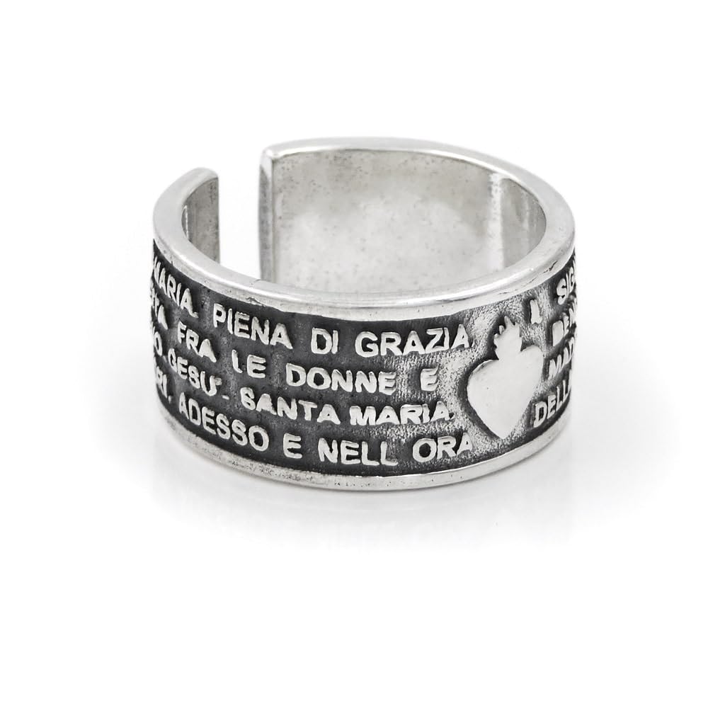 Anello Preghiera Ave Maria in Argento 925, Gioiello Religioso, Regalo