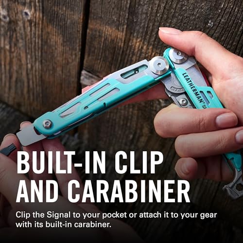 Image of LEATHERMAN, Signal, 19-in-1 Multi-tool for Outdoors, Camping, Hiking, Fishing, Survival, Durable & Lightweight EDC, Made in the USA, Aqua /Silver
