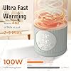 Portable Bottle Warmer for Breast Milk,Formula or Water 13oz Large Capacity,100W Power Fast Warming & Precise Temp Control Baby Milk Warmer for Travel (Grey)