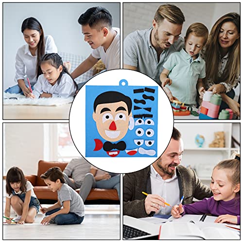 Brinquedos de quebra-cabeça de expressões faciais de feltro de algodão, brinquedos de quebra-cabeça