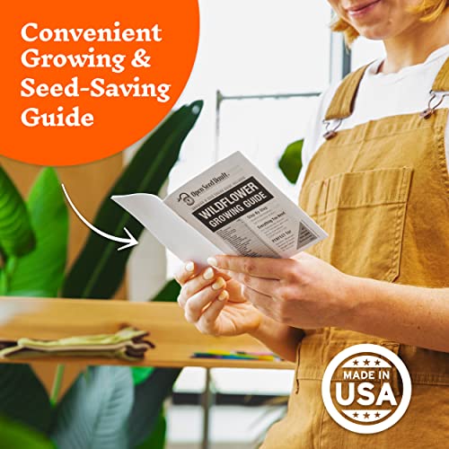 Variety Pack (23) Of 64,000 Non Gmo Wildflower Seeds For Bees, Hummingbird, Butterflies And Pollinators - With Growing Guide For Gardeners From Germination To Flowers - Bulk Seeds - By Open Seed Vault #TOP3