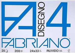 Fabriano F4 Ruvido Album da Disegno, 24 x 33 cm, Set da 2 Blocchi