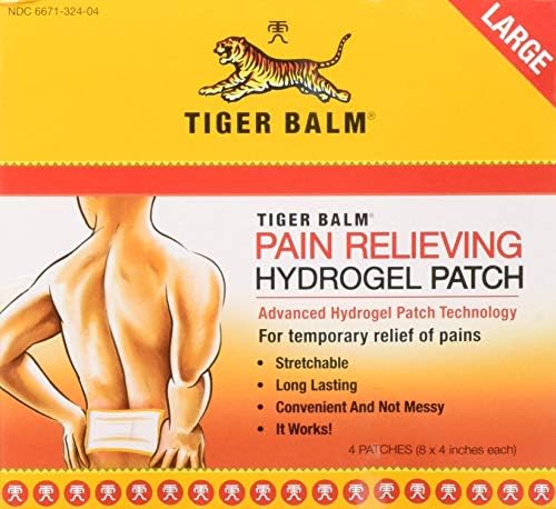 Tiger Balm Pain Relieving Patch Large, 4 Count (Pack of 6)