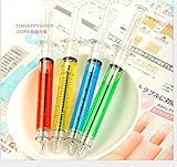 4 PCS tubo de la aguja Tipo de escritura del bolígrafo de la jeringuilla líquido que fluye tinta Negro Bolígrafo lindo Suministros para oficina, color al azar de entrega