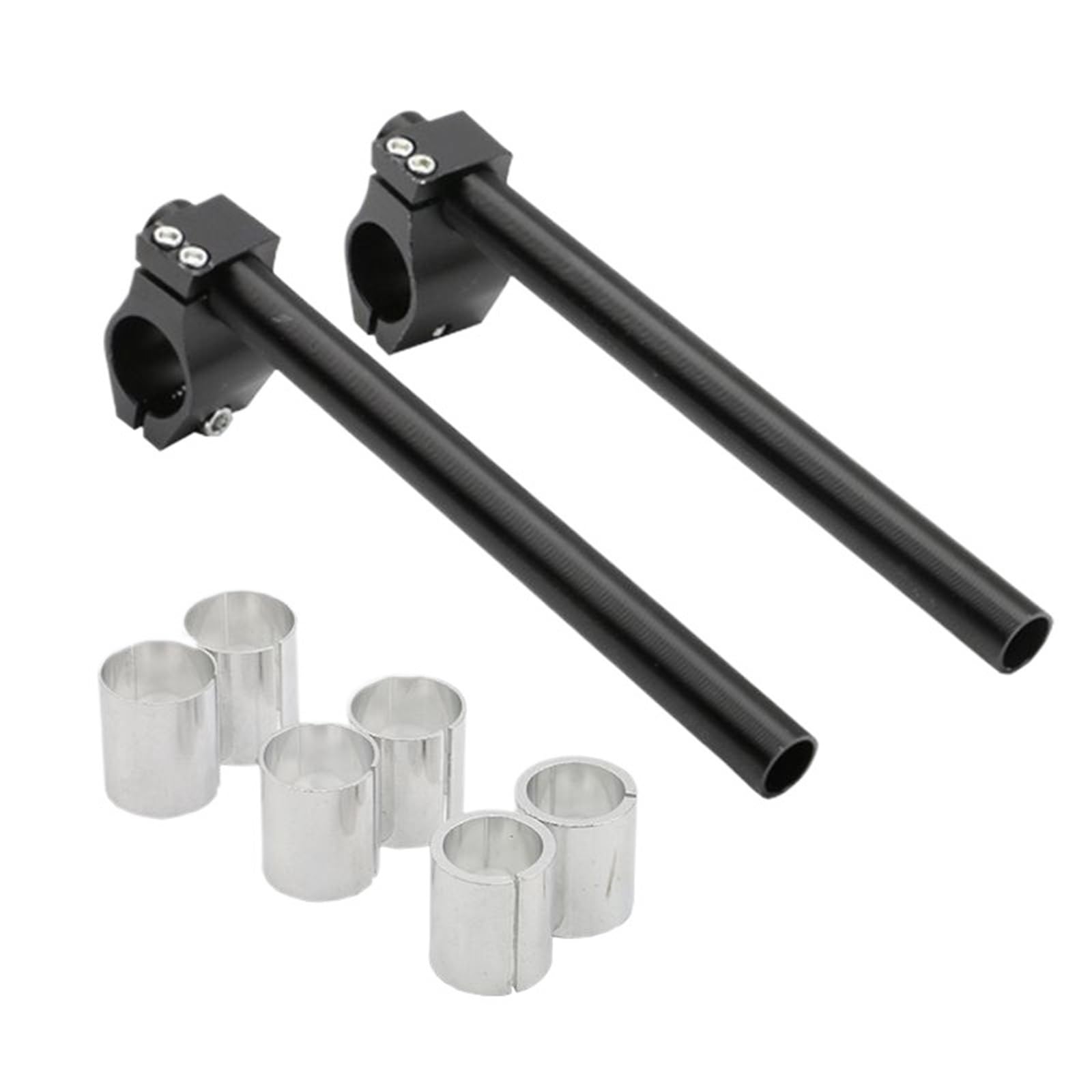 XFYESL Universal Motorcycle CNC Racer Handlebar Racing Adjustable 26MM 30MM 24-31MM Clip On Fork Handle Bar Handlebar risers kit(Black)