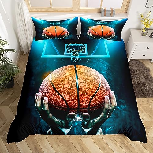 Ensemble de literie de terrain de basket Ball Garçon Basketball Housse de Couette 220x240 décoration Sport thème housse de couette 3D ball match literie...