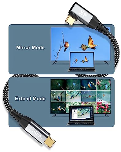 Usb C To Usb C Monitor Cable 4K - 3Ft, 20Gbps High Speed Usb C Data Cable, 100W Usb C Video And Power Cord, L Shaped Usb 3.2 C To C Cable For Macbook Pro, Ipad Pro, Samsung S20, Usb-C Portable Monitor #TOP2