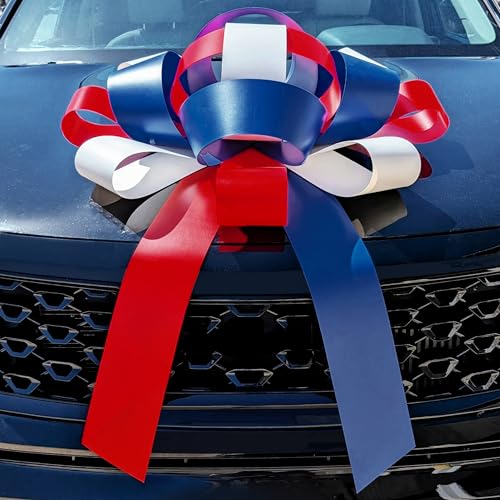 Patriotic Giant Car Bow with Magnetic Base