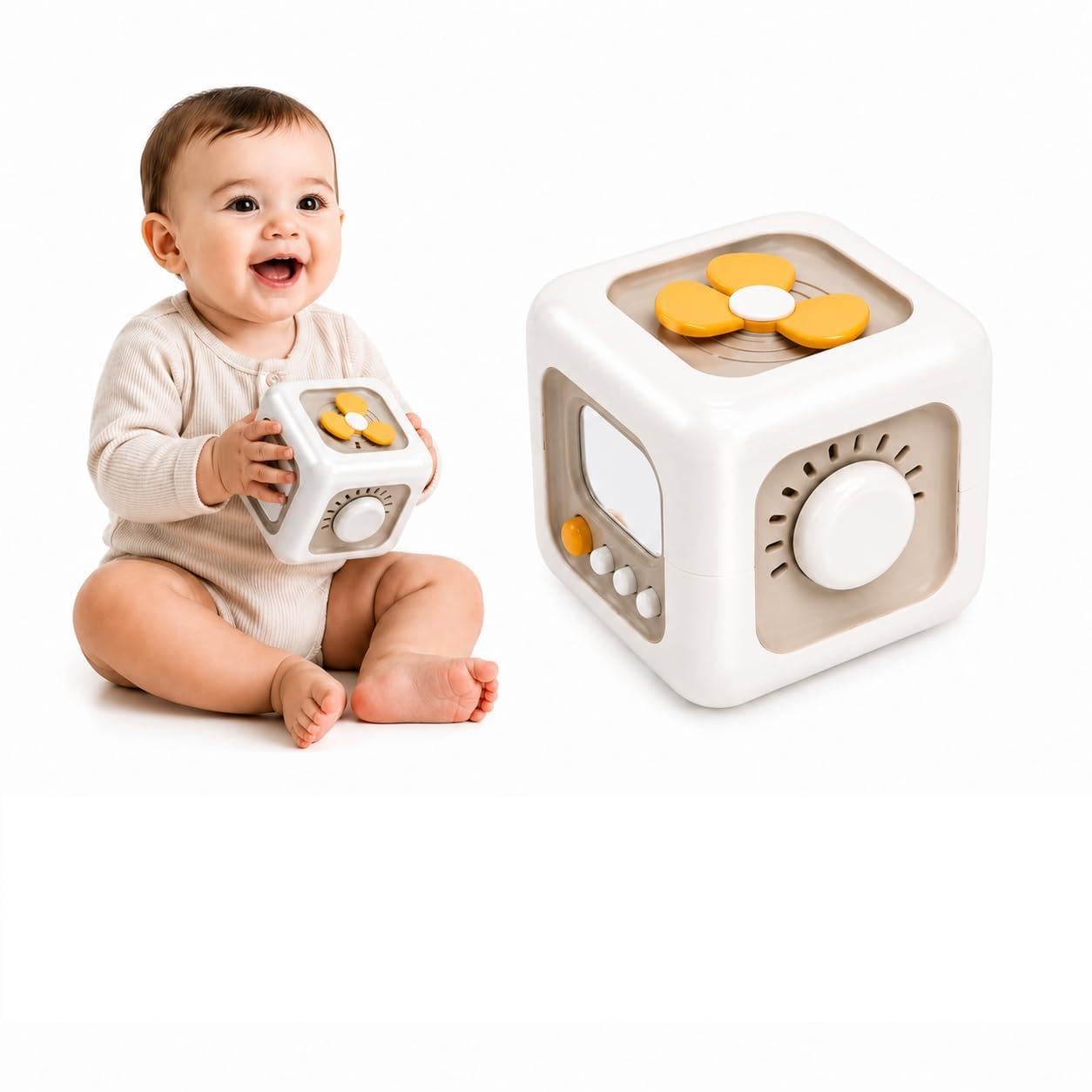 Montessori 6 in 1 Baby Sensory Toys for Kids Educational Learning Shape Sorter Activity Stacking Toy Baby Shape Sorting Interactive Toy Fine Motor Skill Developmental-image-26