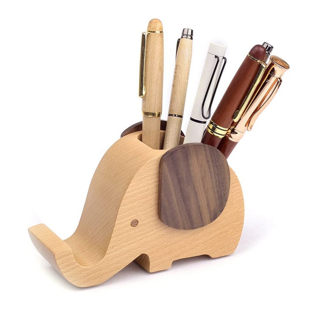 AZHKJKZH Desk Tidy Caddy Wooden Pen Holder Creative Multipurpose Pencil Mobile Phone For Gifts,Students, And Office Stationary Office Supplies