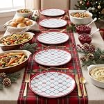 Christmas Melamine Dinner Plates 10Inch Set, Holiday Dining 6pcs - Image 2