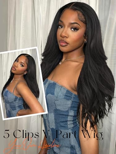 Perruque V Part bouclés Yaki FAVE 65 cm demi-perruque synthétique