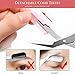 3PCS Professional Stainless Steel Eyebrow Grooming Shear Scissors with Plastic Comb Detachable Eyebrow Eyelash Hair Removal Shaper Shaping Tool Makeup Beauty Accessories for Men and Women