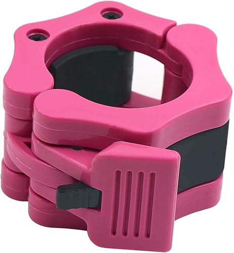Strainho 2" Olympic Barbell Clamps, Quick Release Weight Clips For Bars, Bar Clips Weight Lifting, Non-Slip 2 Inch Bar Clamps Lock For Weight Plate, Fit Training & Bodybuilding (Pink) #TOP5