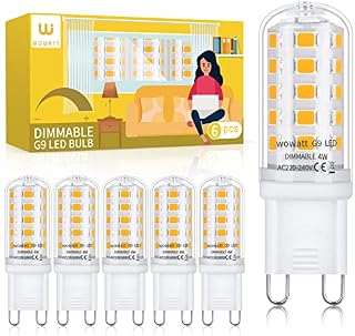 wowatt G9 LED Bulbs Dimmable Natural White 4000K, 4W LED G9 Bulbs Equivalent to 40W G9 Halogen Bulb, 400LM, AC 220-240V, CRI83, No Flicker, Energy Saving G9 LED Capsule Light Bulbs, 6 Pack