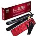 HSI Professional Glider | Ceramic Tourmaline Ionic Flat Iron Hair Straightener | Straightens & Curls with Adjustable Temp | Incl Glove, Pouch, & Travel Size Argan Oil Hair Treatment | Packaging Varies