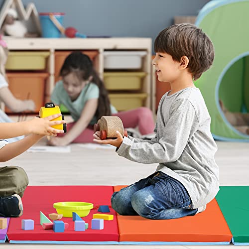 Oneofics Gymnastics Mat 5-Panel Folding Exercise Mat 6’X2’X1.8”Lightweight Portable Kids’tumbling Mat With Carrying Handles For Home Gym Workout & Active Play #TOP6