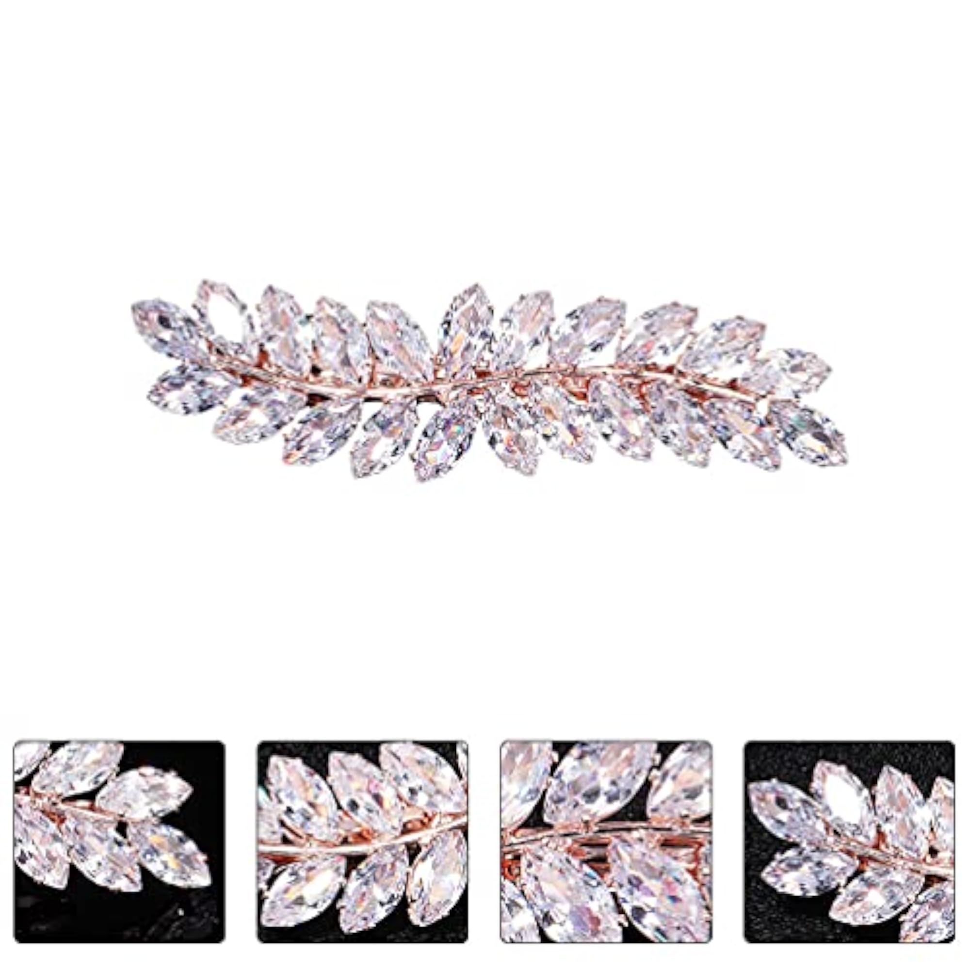 Women's Rhinestone Crystal Leaf Hair Clip, Wedding Accessory